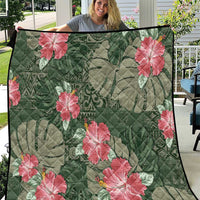 Hawaii Quilt Green Polynesian Monstera Patterns DT05 Green - Polynesian Pride
