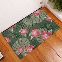 Hawaii Rubber Doormat Green Polynesian Monstera Patterns DT05 - Polynesian Pride