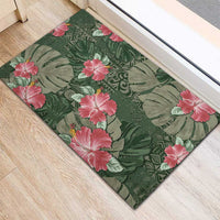 Hawaii Rubber Doormat Green Polynesian Monstera Patterns DT05 - Polynesian Pride