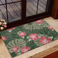 Hawaii Rubber Doormat Green Polynesian Monstera Patterns DT05 - Polynesian Pride