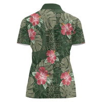 Hawaii Women Polo Shirt Green Polynesian Monstera Patterns DT05 - Polynesian Pride