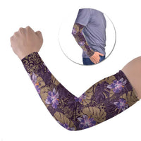 Hawaii Arm Sleeves Purple Polynesian Monstera Patterns - Polynesian Pride