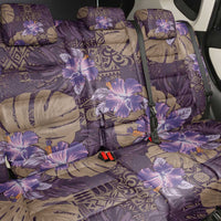 Hawaii Back Car Seat Cover Purple Polynesian Monstera Patterns DT05 - Polynesian Pride
