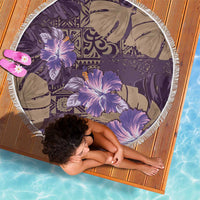 Hawaii Beach Blanket Purple Polynesian Monstera Patterns - Polynesian Pride