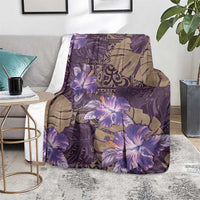 Hawaii Blanket Purple Polynesian Monstera Patterns - Polynesian Pride