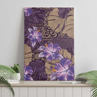 Hawaii Canvas Wall Art Purple Polynesian Monstera Patterns - Polynesian Pride