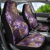 Hawaii Car Seat Cover Purple Polynesian Monstera Patterns - Polynesian Pride