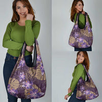 Hawaii Grocery Bag Purple Polynesian Monstera Patterns - Polynesian Pride