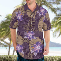 Hawaii Hawaiian Shirt Purple Polynesian Monstera Patterns - Polynesian Pride