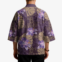 Hawaii Kimono Purple Polynesian Monstera Patterns - Polynesian Pride