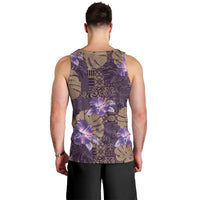Hawaii Men Tank Top Purple Polynesian Monstera Patterns - Polynesian Pride