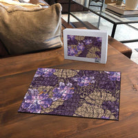 Hawaii Puzzle Purple Polynesian Monstera Patterns - Polynesian Pride