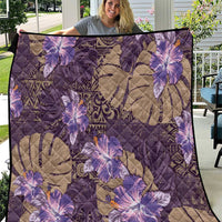 Hawaii Quilt Purple Polynesian Monstera Patterns DT05 Purple - Polynesian Pride