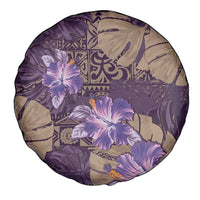 Hawaii Spare Tire Cover Purple Polynesian Monstera Patterns - Polynesian Pride