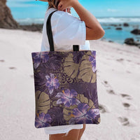 Hawaii Tote Bag Purple Polynesian Monstera Patterns - Polynesian Pride