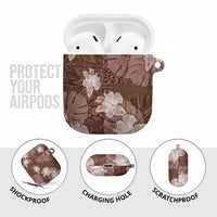 Hawaii AirPods Case Brown Polynesian Monstera Patterns - Polynesian Pride