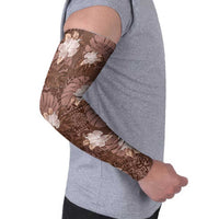 Hawaii Arm Sleeves Brown Polynesian Monstera Patterns - Polynesian Pride