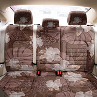Hawaii Back Car Seat Cover Brown Polynesian Monstera Patterns - Polynesian Pride