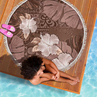 Hawaii Beach Blanket Brown Polynesian Monstera Patterns - Polynesian Pride
