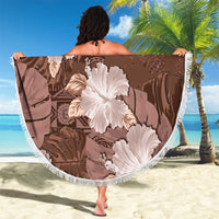 Hawaii Beach Blanket Brown Polynesian Monstera Patterns - Polynesian Pride