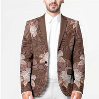 Hawaii Blazer Brown Polynesian Monstera Patterns - Polynesian Pride