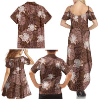 Hawaii Family Matching Summer Maxi Dress and Hawaiian Shirt Brown Polynesian Monstera Patterns DT05 - Polynesian Pride