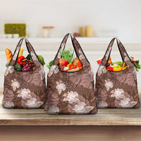 Hawaii Grocery Bag Brown Polynesian Monstera Patterns - Polynesian Pride