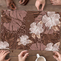 Hawaii Puzzle Brown Polynesian Monstera Patterns - Polynesian Pride