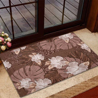 Hawaii Rubber Doormat Brown Polynesian Monstera Patterns - Polynesian Pride