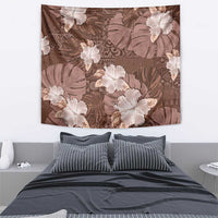 Hawaii Tapestry Brown Polynesian Monstera Patterns - Polynesian Pride