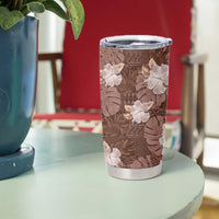 Hawaii Tumbler Cup Brown Polynesian Monstera Patterns - Polynesian Pride