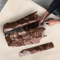 Hawaii Umbrella Brown Polynesian Monstera Patterns - Polynesian Pride