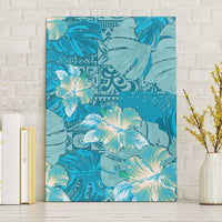 Hawaii Canvas Wall Art Teal Polynesian Monstera Patterns - Polynesian Pride