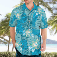 Hawaii Hawaiian Shirt Teal Polynesian Monstera Patterns - Polynesian Pride