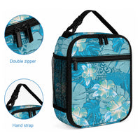 Hawaii Lunch Bag Teal Polynesian Monstera Patterns