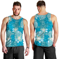 Hawaii Men Tank Top Teal Polynesian Monstera Patterns - Polynesian Pride