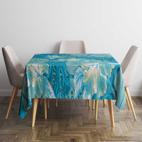 Hawaii Tablecloth Teal Polynesian Monstera Patterns - Polynesian Pride