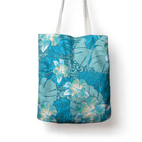 Hawaii Tote Bag Teal Polynesian Monstera Patterns - Polynesian Pride