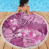 Hawaii Beach Blanket Magenta Polynesian Monstera Patterns - Polynesian Pride