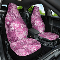 Hawaii Car Seat Cover Magenta Polynesian Monstera Patterns - Polynesian Pride