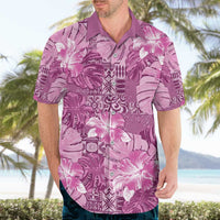 Hawaii Hawaiian Shirt Magenta Polynesian Monstera Patterns - Polynesian Pride