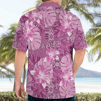 Hawaii Hawaiian Shirt Magenta Polynesian Monstera Patterns - Polynesian Pride