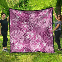 Hawaii Quilt Magenta Polynesian Monstera Patterns - Polynesian Pride
