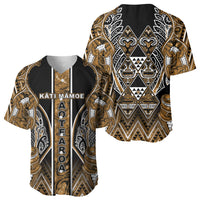Aotearoa Kati Mamoe Baseball Jersey Maori Brown Tribal Paua Shell Pattern DT05 - Polynesian Pride