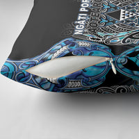 Aotearoa Ngati Porou Pillow Cover Maori Light Blue Tribal Paua Shell Pattern DT05 - Polynesian Pride