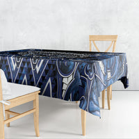 Aotearoa Tuwharetoa Tablecloth Maori Tribal Navy Paua Shell Pattern DT05 - Polynesian Pride