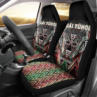 Aotearoa Ngai Tuhoe Car Seat Cover Maori Tribal Red And Green Paua Shell Pattern DT05 - Polynesian Pride