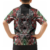 Aotearoa Ngai Tuhoe Hawaiian Shirt Maori Tribal Red And Green Paua Shell Pattern DT05 - Polynesian Pride