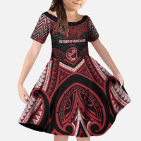 Personalised New Zealand Waitangi Day Family Matching Summer Maxi Dress and Hawaiian Shirt Te Tiriti O Waitangi 1840 DT05 Daughter's Dress Black - Polynesian Pride