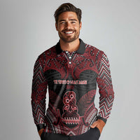 Personalised New Zealand Waitangi Day Long Sleeve Polo Shirt Te Tiriti O Waitangi 1840 - Polynesian Pride